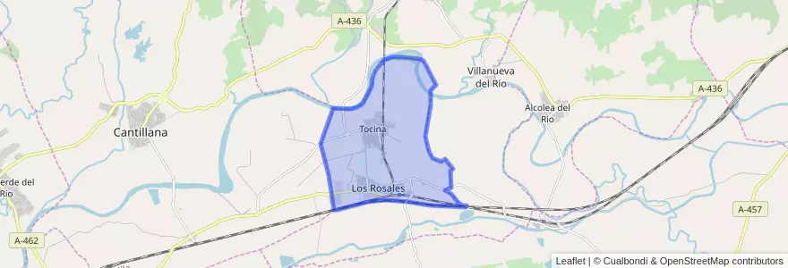 Mapa de ubicacion de Tocina.