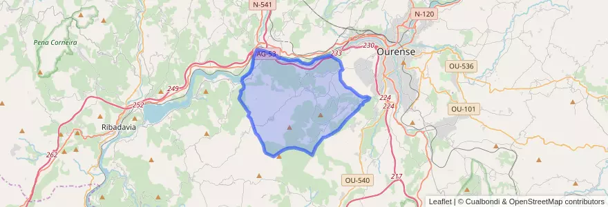 Mapa de ubicacion de Toén.