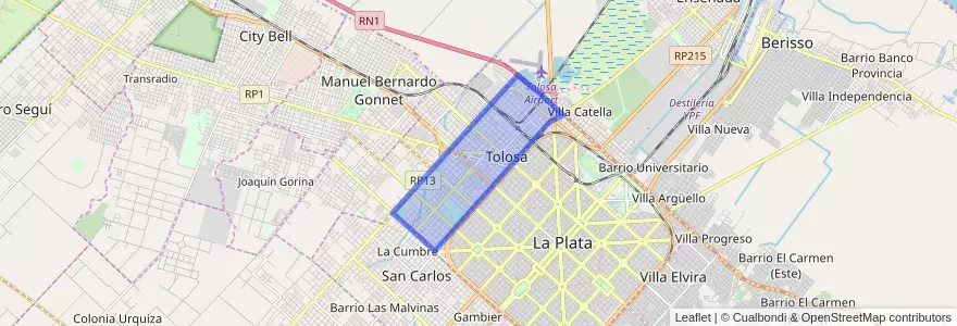 Mapa de ubicacion de Tolosa.