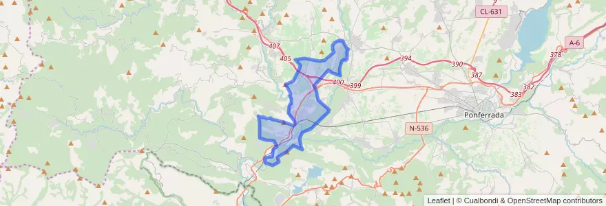 Mapa de ubicacion de Toral de los Vados.