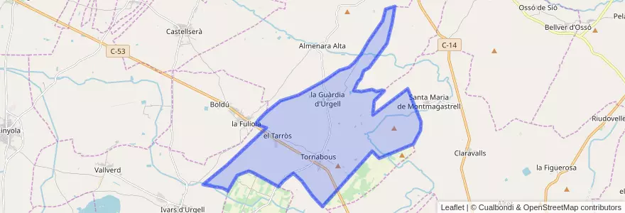 Mapa de ubicacion de Tornabous.
