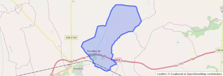 Mapa de ubicacion de Torralba de Oropesa.