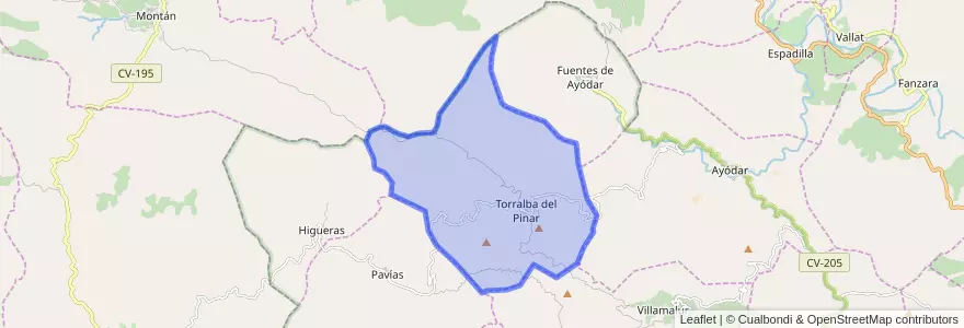 Mapa de ubicacion de Torralba del Pinar.