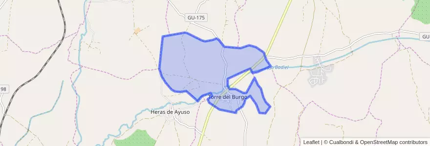 Mapa de ubicacion de Torre del Burgo.