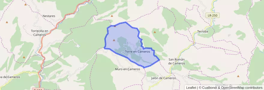 Mapa de ubicacion de Torre en Cameros.