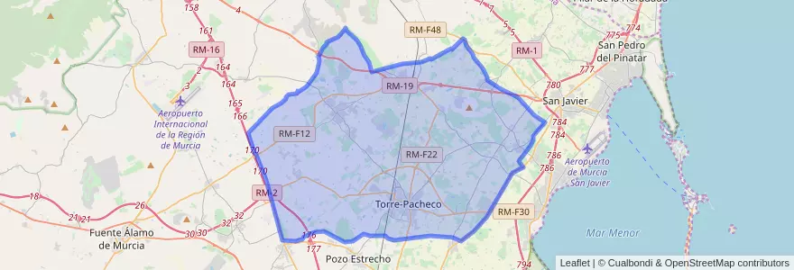 Mapa de ubicacion de Torre Pacheco.