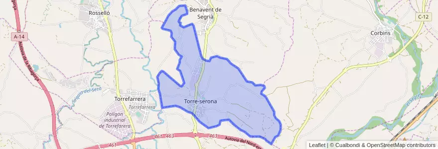 Mapa de ubicacion de Torre-serona.