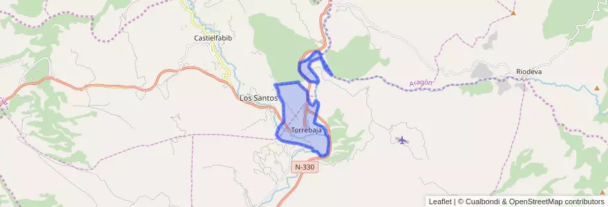 Mapa de ubicacion de Torrebaja.