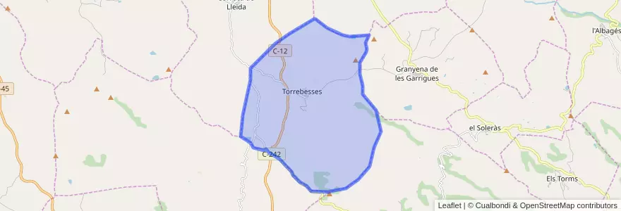 Mapa de ubicacion de Torrebesses.