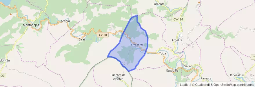 Mapa de ubicacion de Torrechiva.