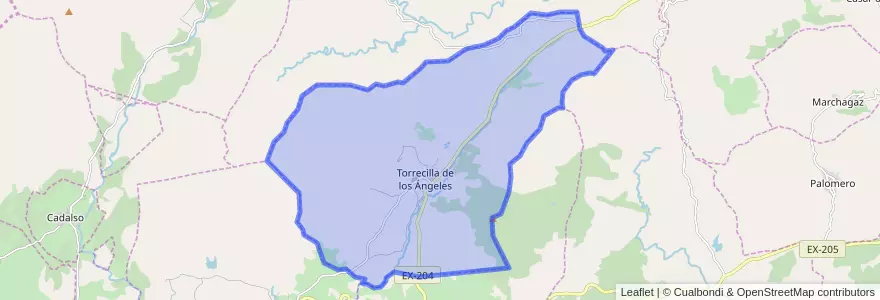 Mapa de ubicacion de Torrecilla de los Ángeles.