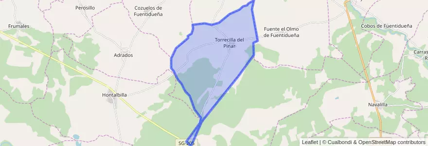 Mapa de ubicacion de Torrecilla del Pinar.