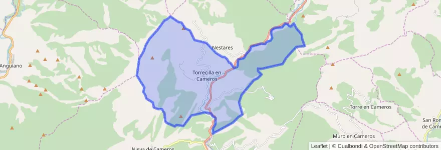 Mapa de ubicacion de Torrecilla en Cameros.