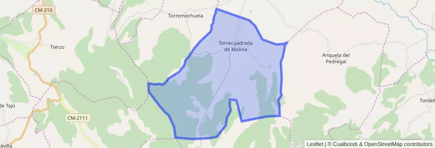 Mapa de ubicacion de Torrecuadrada de Molina.