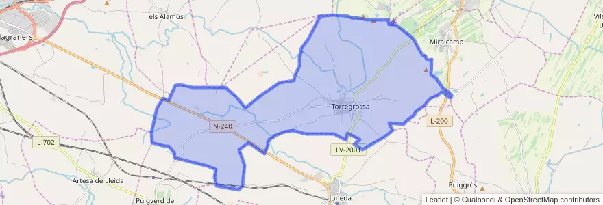Mapa de ubicacion de Torregrossa.