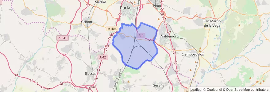Mapa de ubicacion de Torrejón de Velasco.
