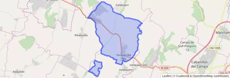 Mapa de ubicacion de Torrejón del Rey.