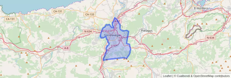 Mapa de ubicacion de Torrelavega.