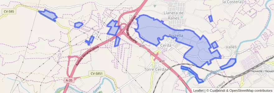 Mapa de ubicacion de Torrella.