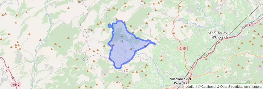 Mapa de ubicacion de Torrelles de Foix.