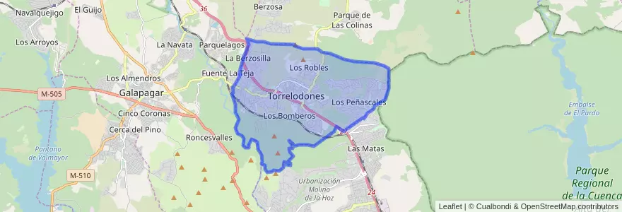 Mapa de ubicacion de Torrelodones.