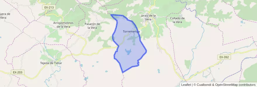 Mapa de ubicacion de Torremenga.
