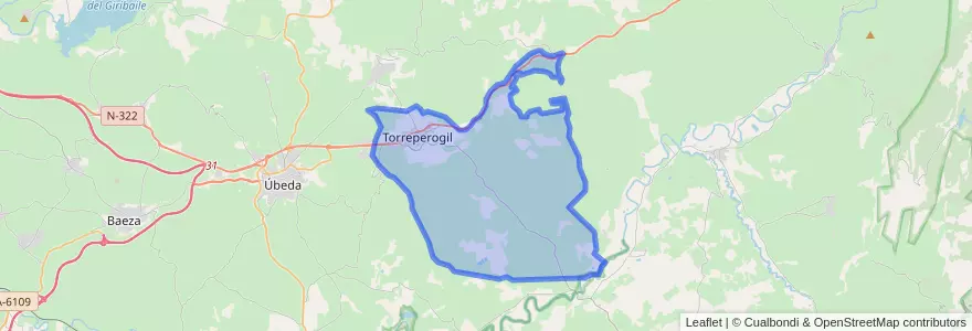 Mapa de ubicacion de Torreperogil.