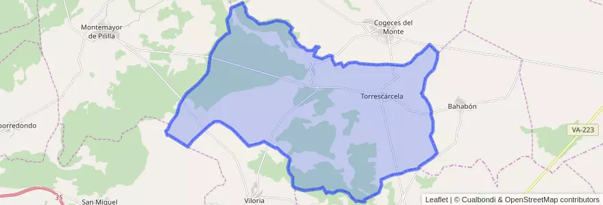 Mapa de ubicacion de Torrescárcela.