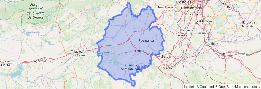 Mapa de ubicacion de Torrijos.