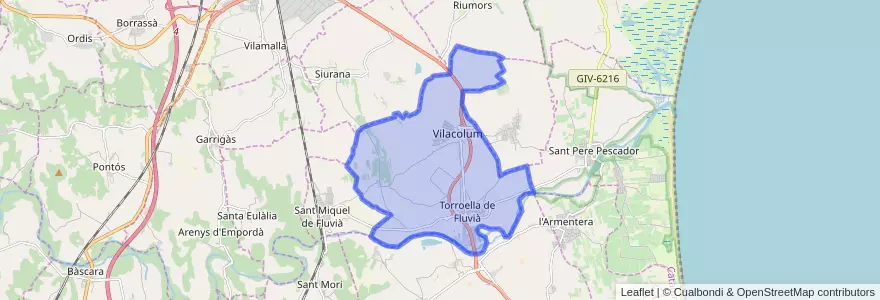Mapa de ubicacion de Torroella de Fluvià.