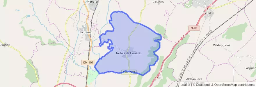 Mapa de ubicacion de Tórtola de Henares.