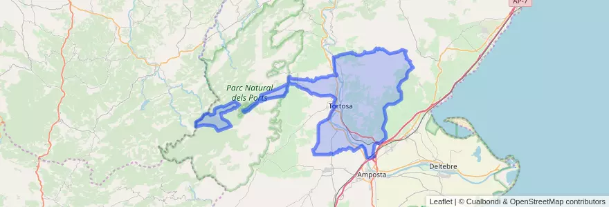 Mapa de ubicacion de Tortosa.