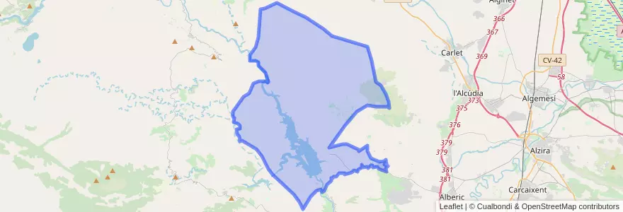 Mapa de ubicacion de Tous.