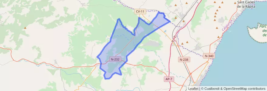 Mapa de ubicacion de Traiguera.