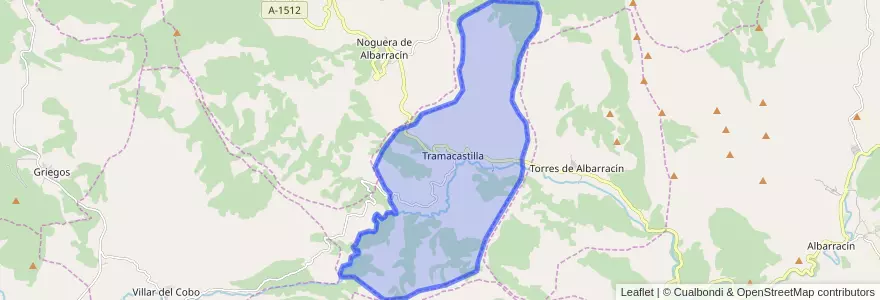 Mapa de ubicacion de Tramacastilla.