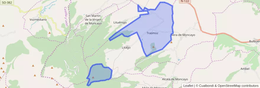 Mapa de ubicacion de Trasmoz.