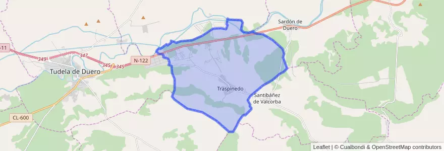 Mapa de ubicacion de Traspinedo.