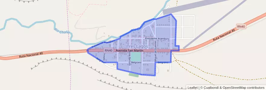 Mapa de ubicacion de Tres Lagos.