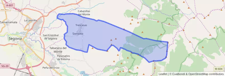 Mapa de ubicacion de Trescasas.
