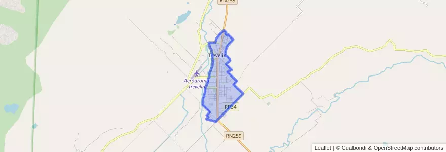 Mapa de ubicacion de Trevelin.