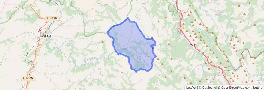 Mapa de ubicacion de Triacastela.