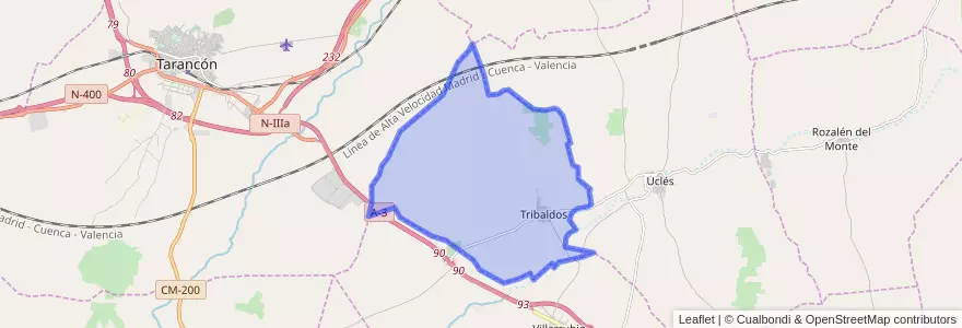 Mapa de ubicacion de Tribaldos.
