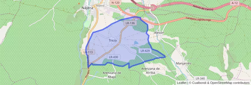 Mapa de ubicacion de Tricio.