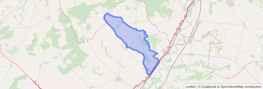 Mapa de ubicacion de Trigueros del Valle.