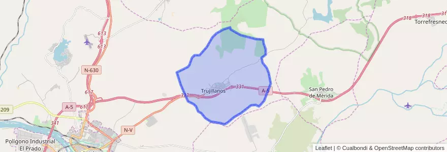 Mapa de ubicacion de Trujillanos.