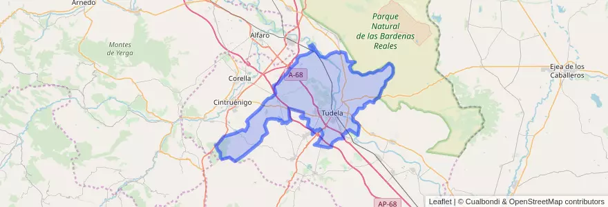 Mapa de ubicacion de Tudela.