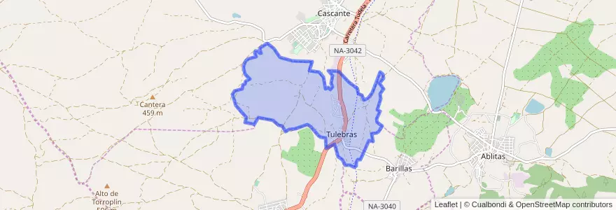 Mapa de ubicacion de Tulebras.