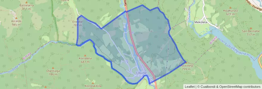 Mapa de ubicacion de Ubide.