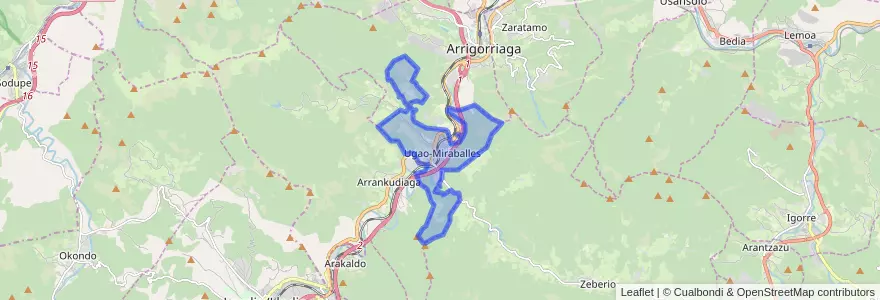 Mapa de ubicacion de Ugao-Miraballes.