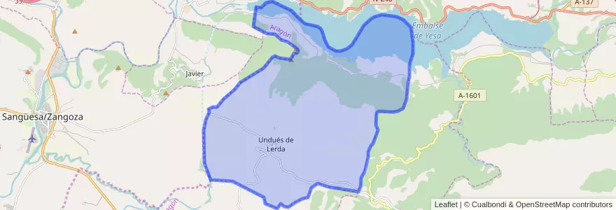 Mapa de ubicacion de Undués de Lerda.